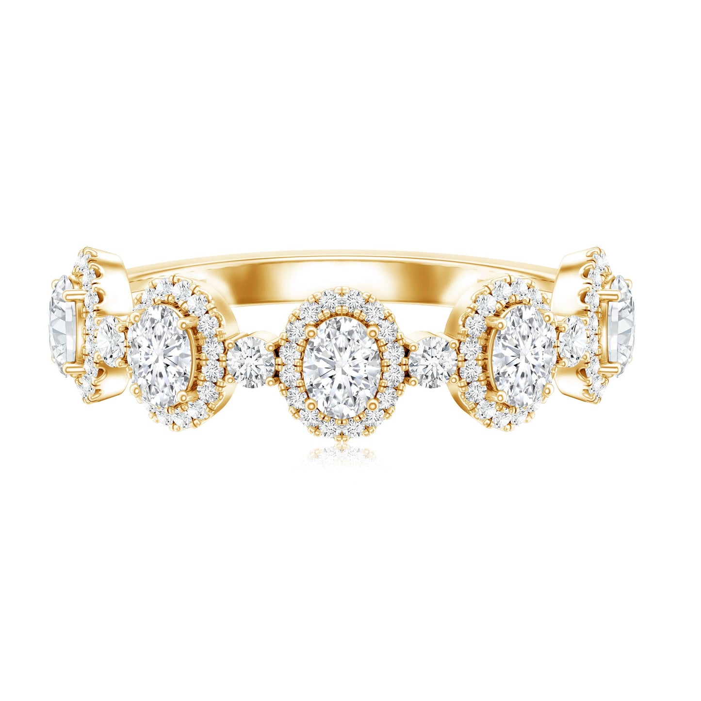 Designer Lab Grown Diamond Half Eternity Wedding Band Ring