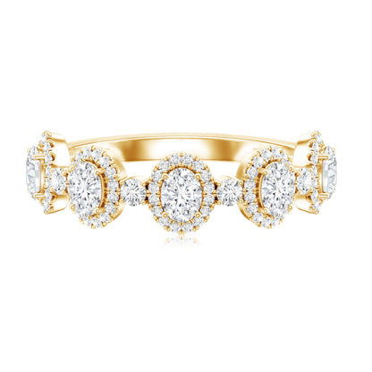 Designer Lab Grown Diamond Half Eternity Wedding Band Ring