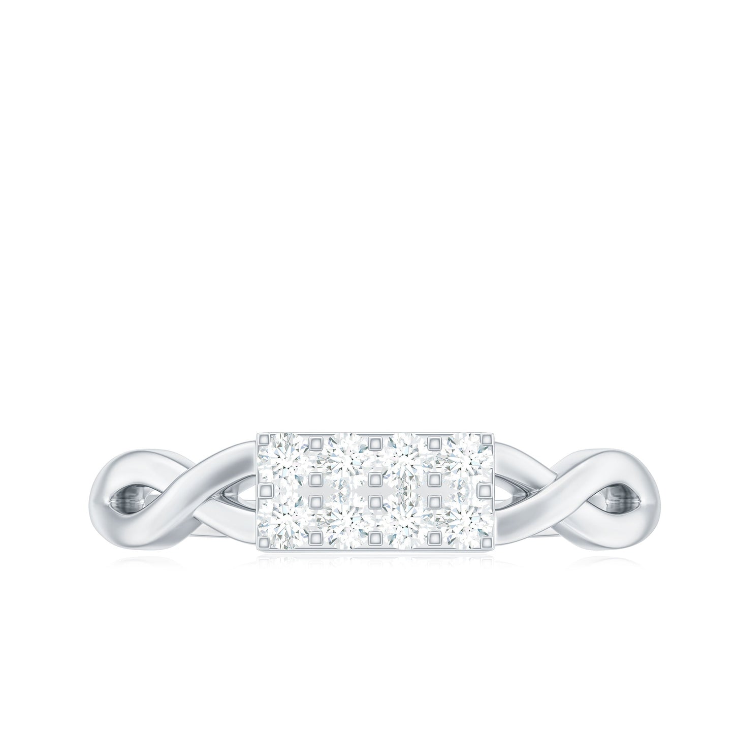 Contemporary Diamond Engagement Ring with Infinity Shank