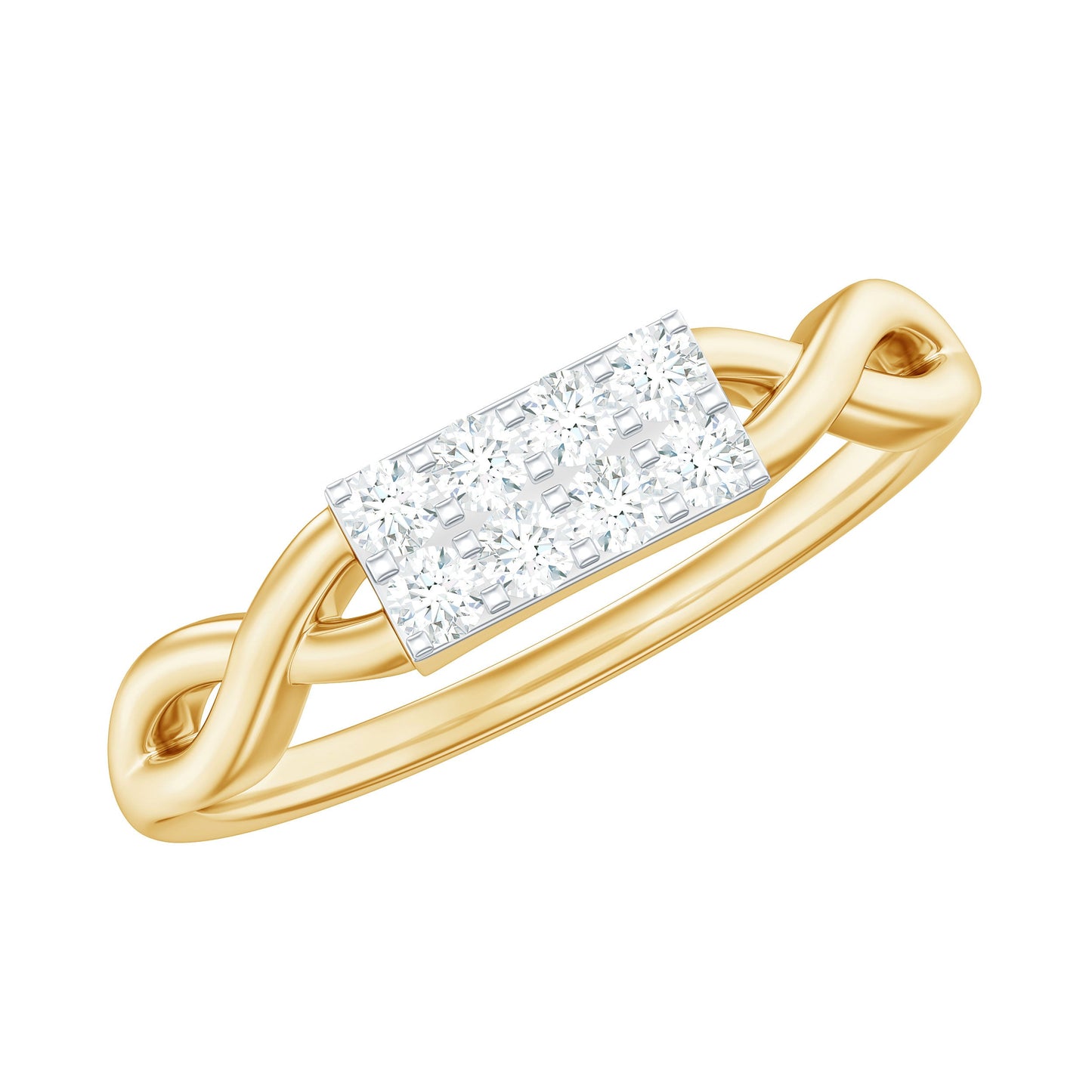 Contemporary Diamond Engagement Ring with Infinity Shank