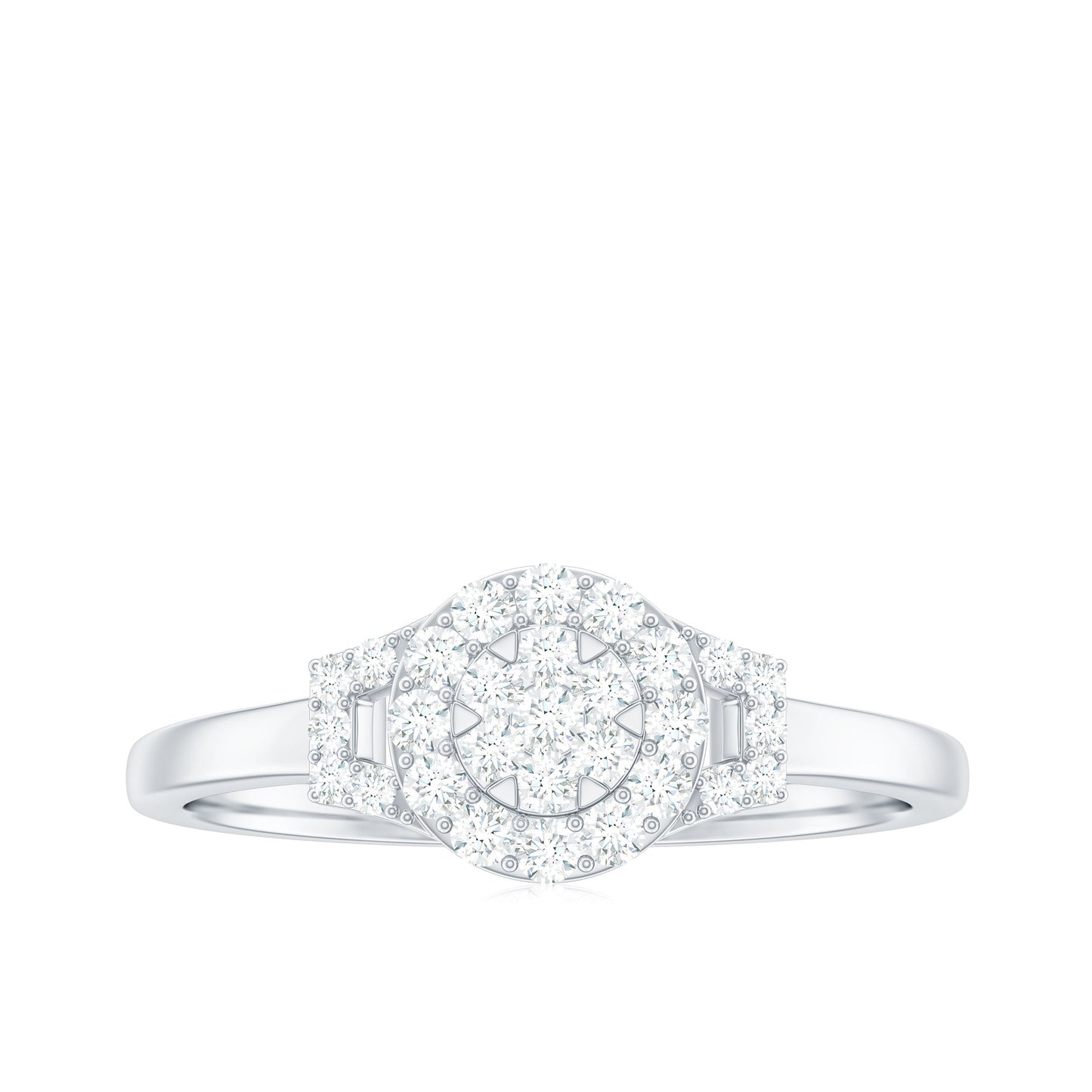 Real Diamond Engagement Ring with Halo