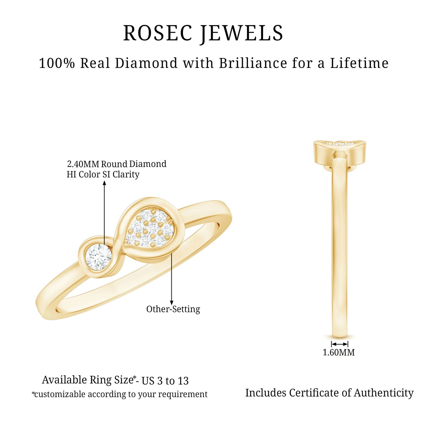 Natural Diamond Infinity Promise Ring
