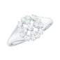 Natural Diamond Flower Engagement Ring in Illusion Set