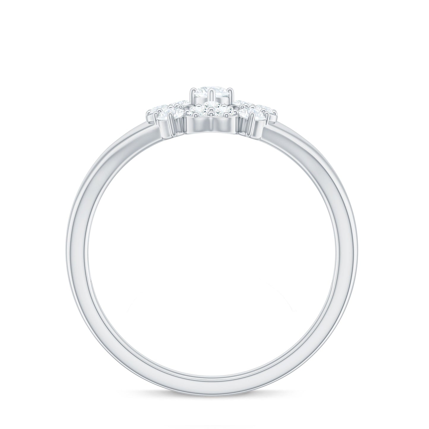 Natural Diamond Flower Engagement Ring in Illusion Set