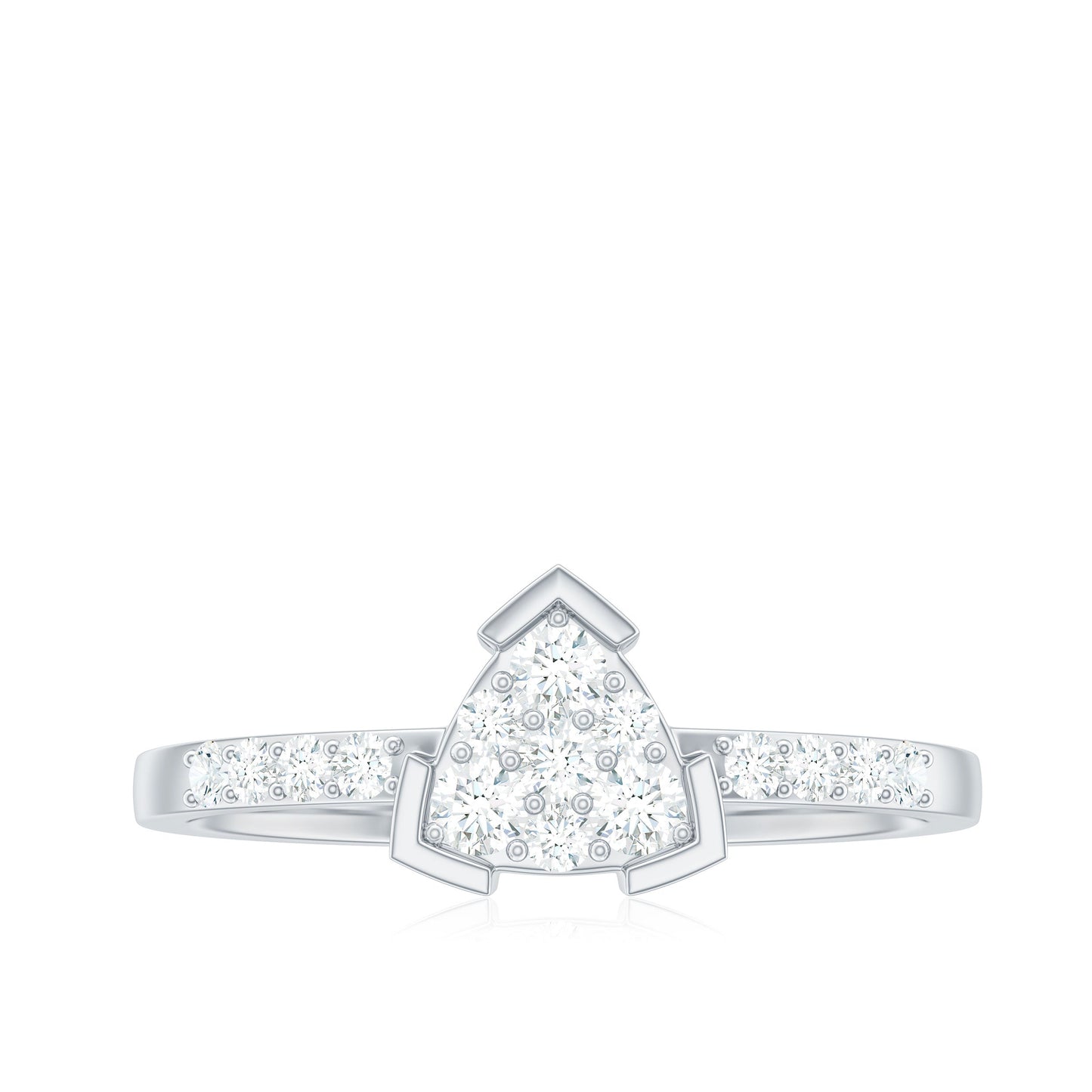 Minimal Diamond Triangular Engagement Ring