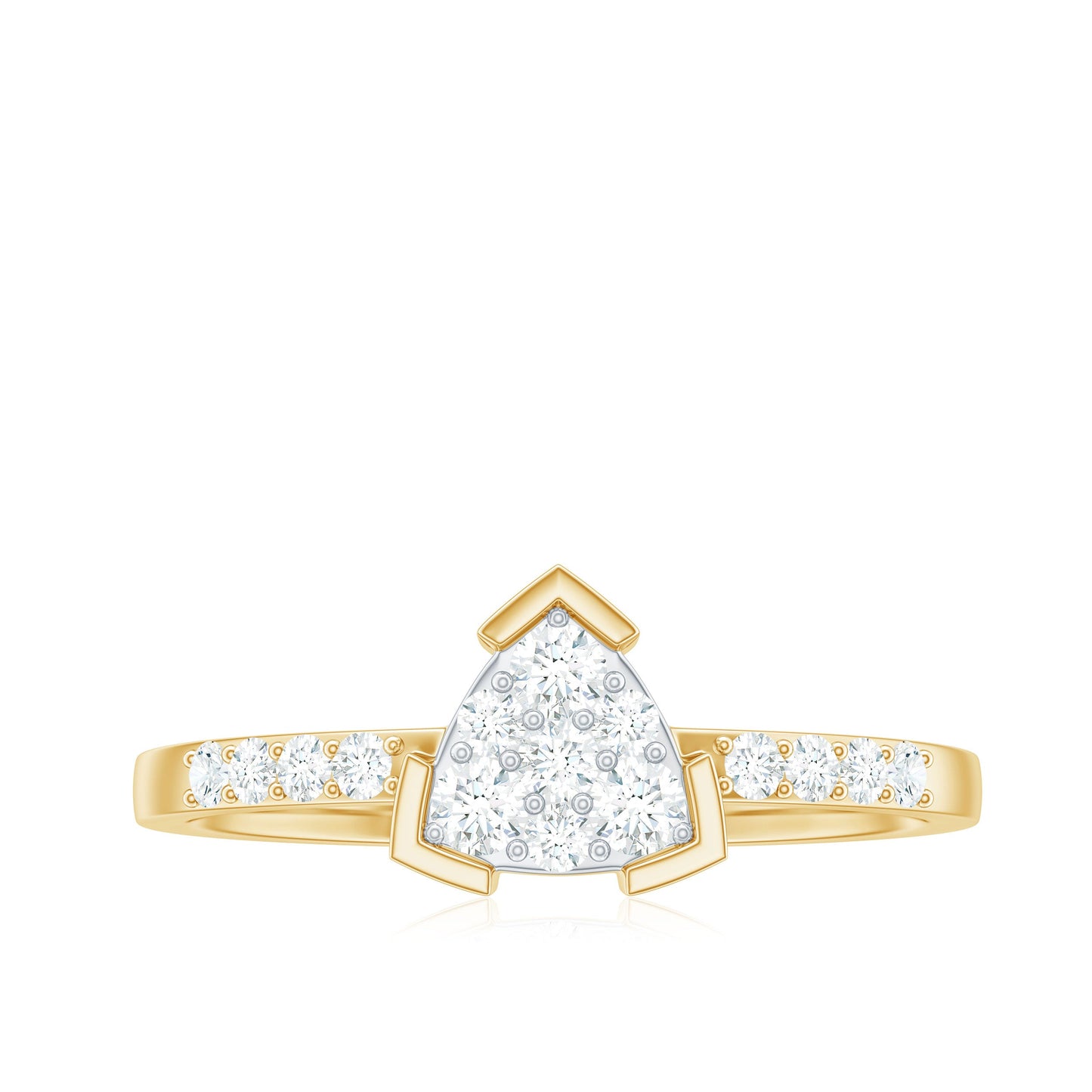 Minimal Diamond Triangular Engagement Ring