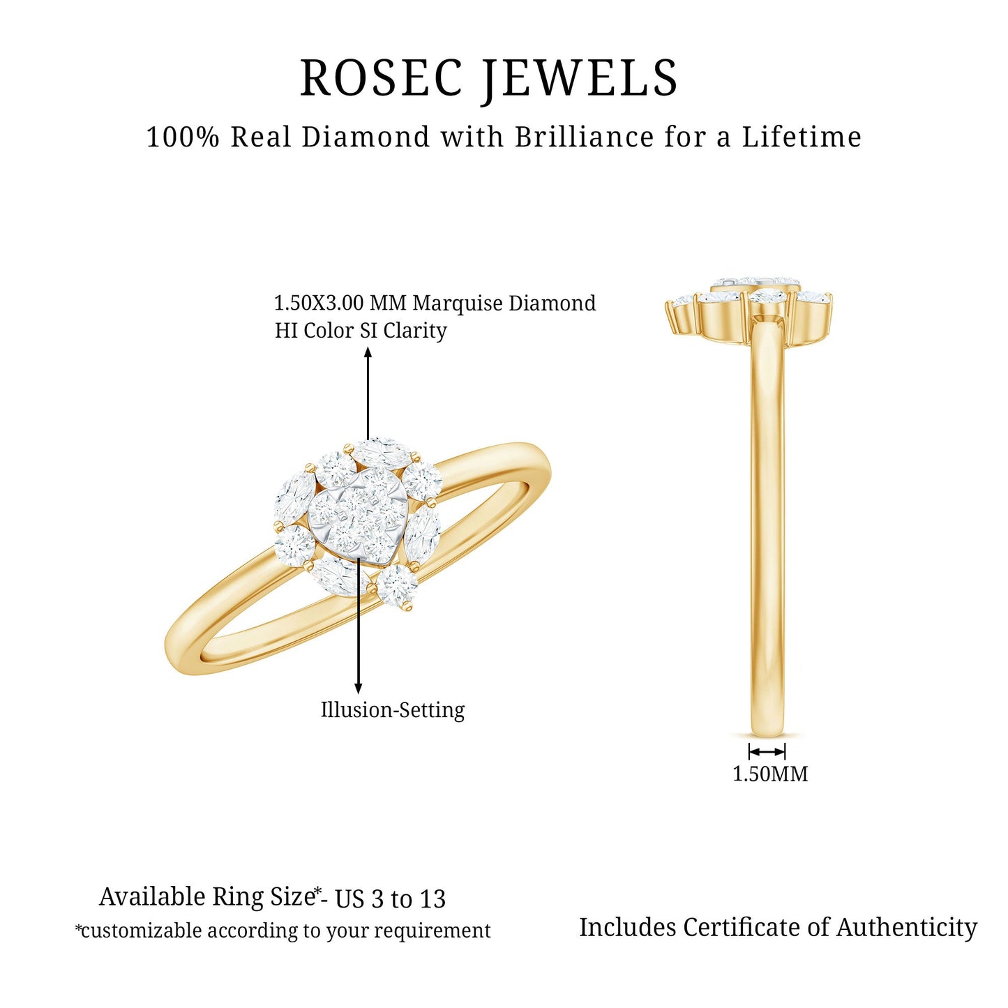 Minimal Diamond Heart Promise Ring for Valentines Day