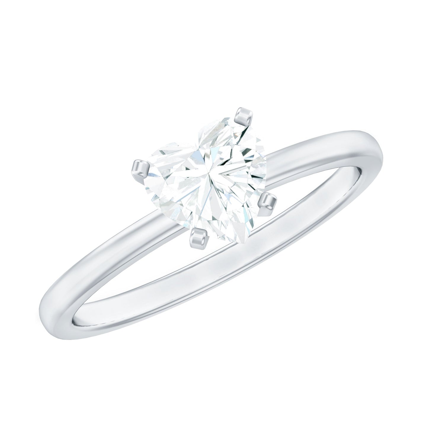 1.5 CT Heart Shape Certified Moissanite Engagement Ring