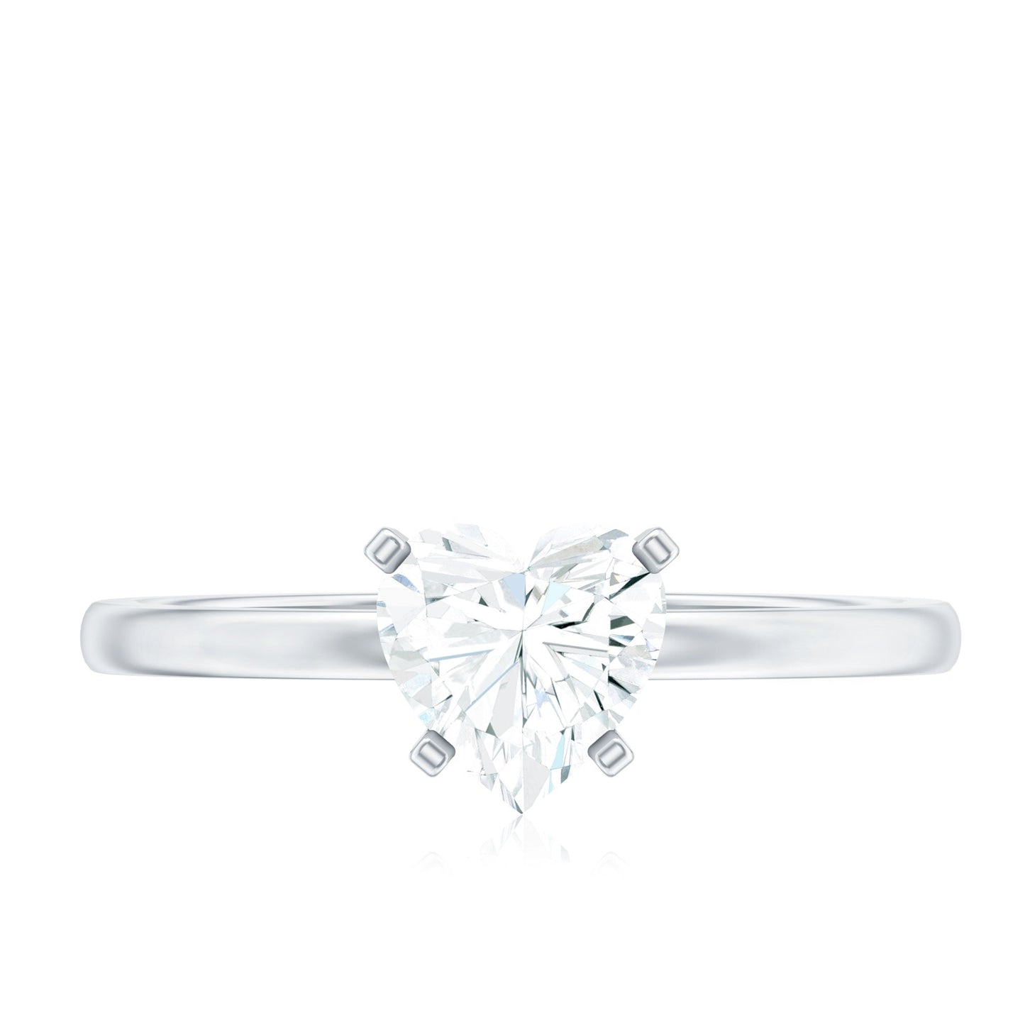 1.5 CT Heart Shape Certified Moissanite Engagement Ring