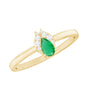 Womens Emerald and Diamond Promise Ring for Her