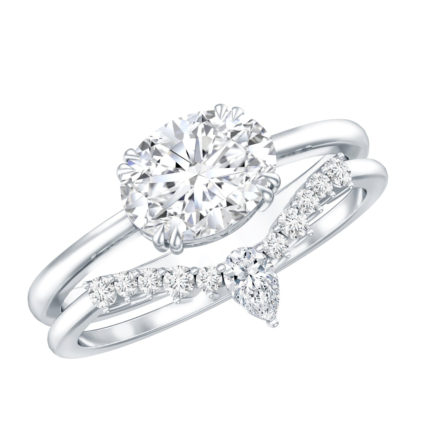 Certified 1.2 Carat Oval Lab Grown Diamond Engagement Ring With Enhancer