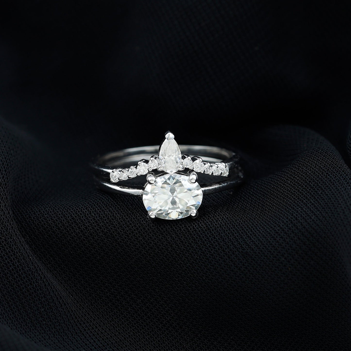 Certified 1.2 Carat Oval Lab Grown Diamond Engagement Ring With Enhancer