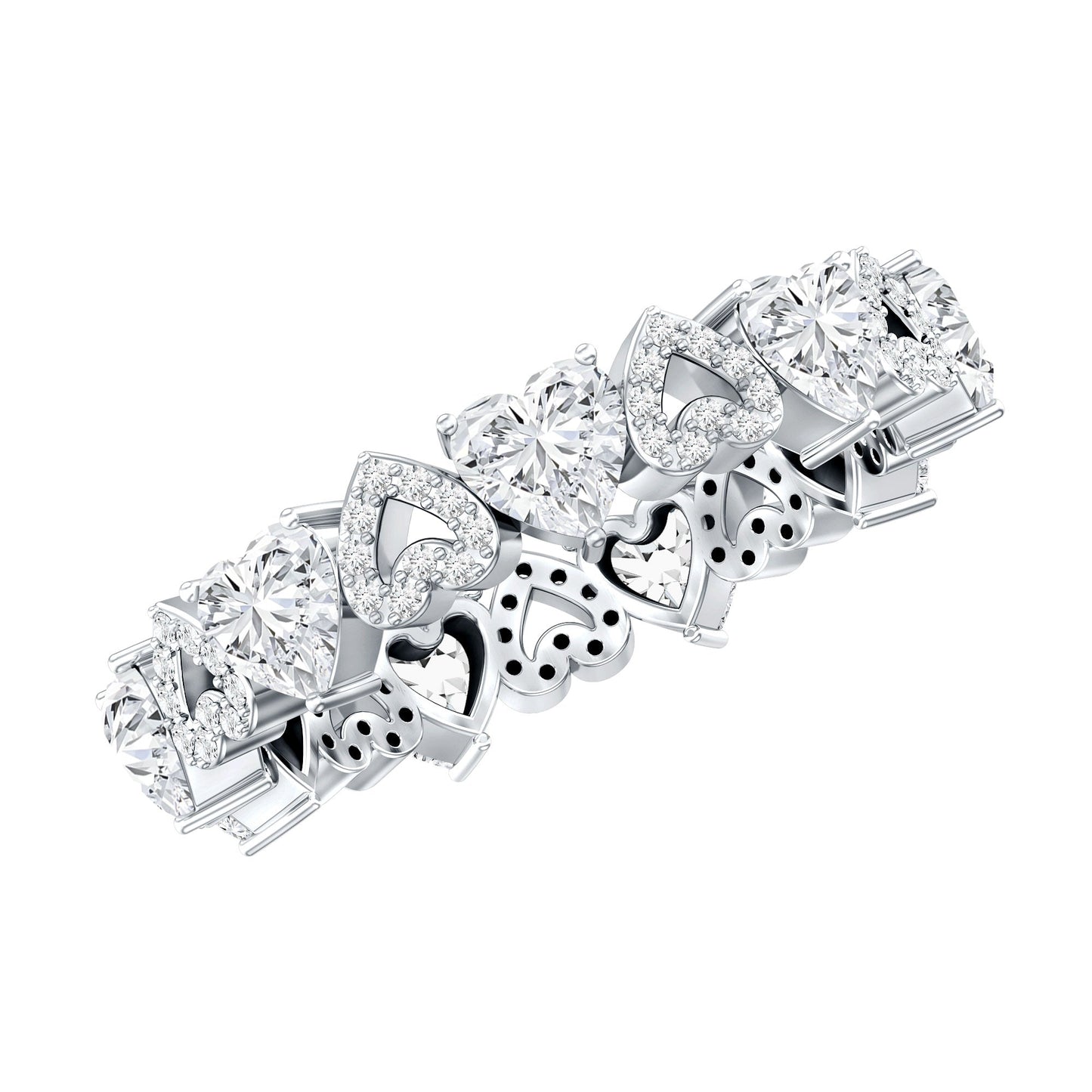 Certified Lab Grown Diamond Heart Wedding Band