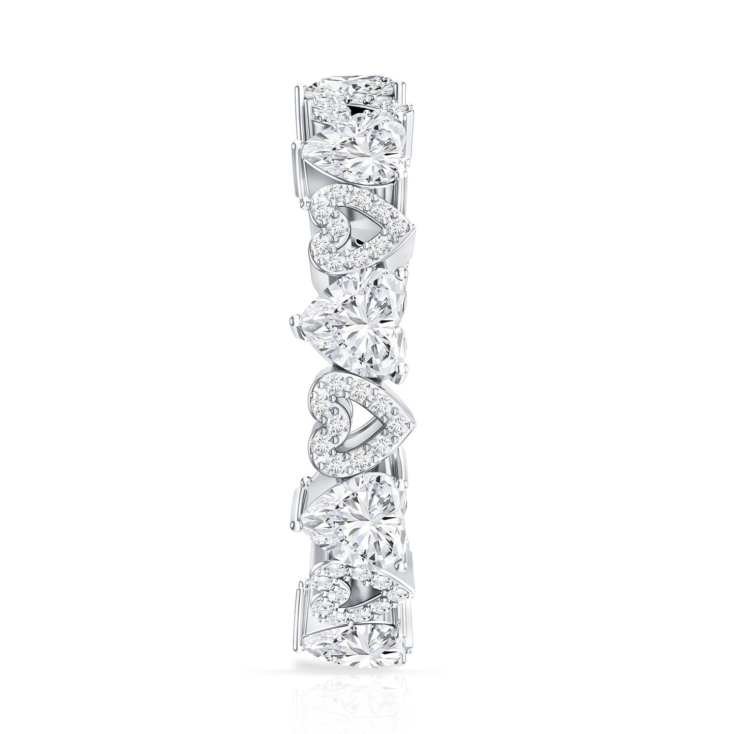 Certified Lab Grown Diamond Heart Wedding Band