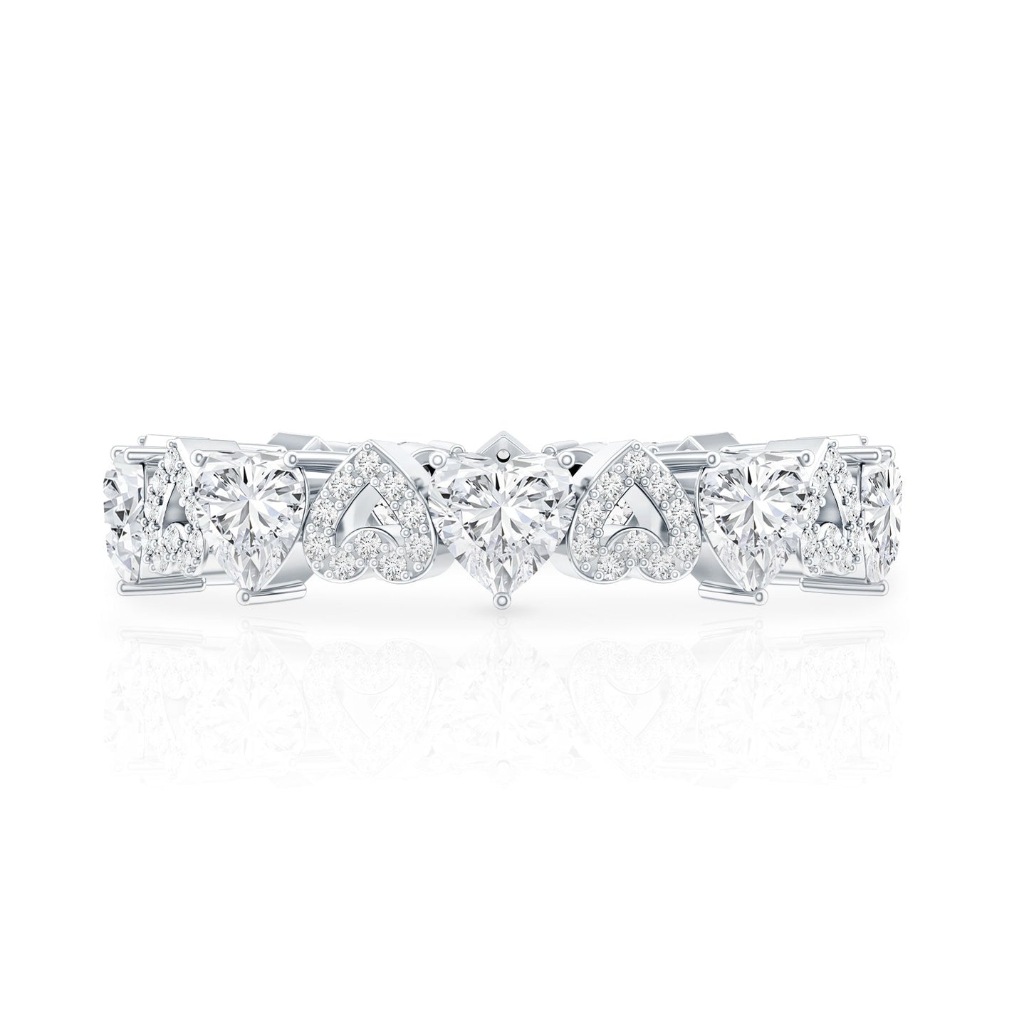Certified Lab Grown Diamond Heart Wedding Band