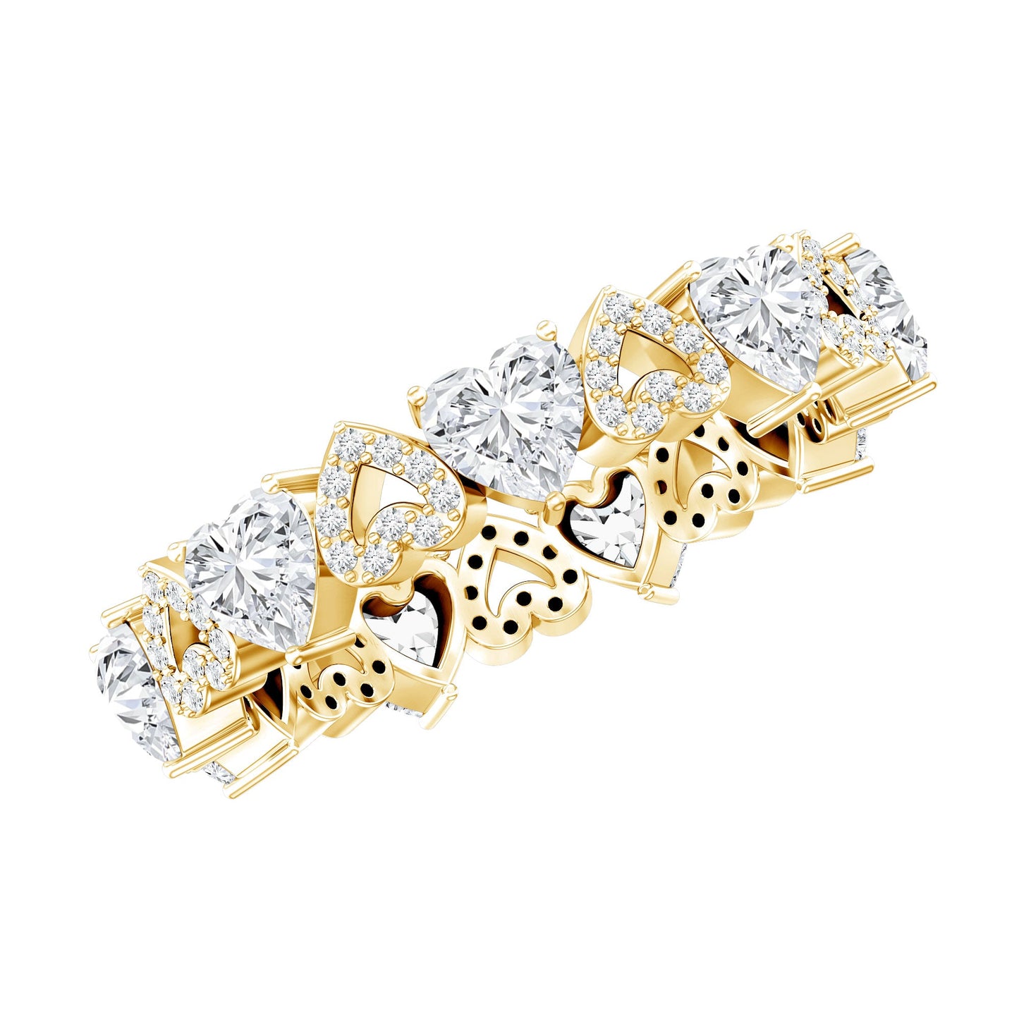 Certified Lab Grown Diamond Heart Wedding Band