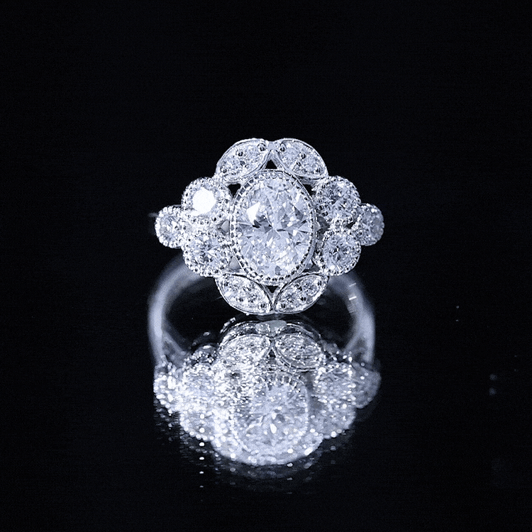 Certified Lab Grown Diamond Oval Engagement Ring