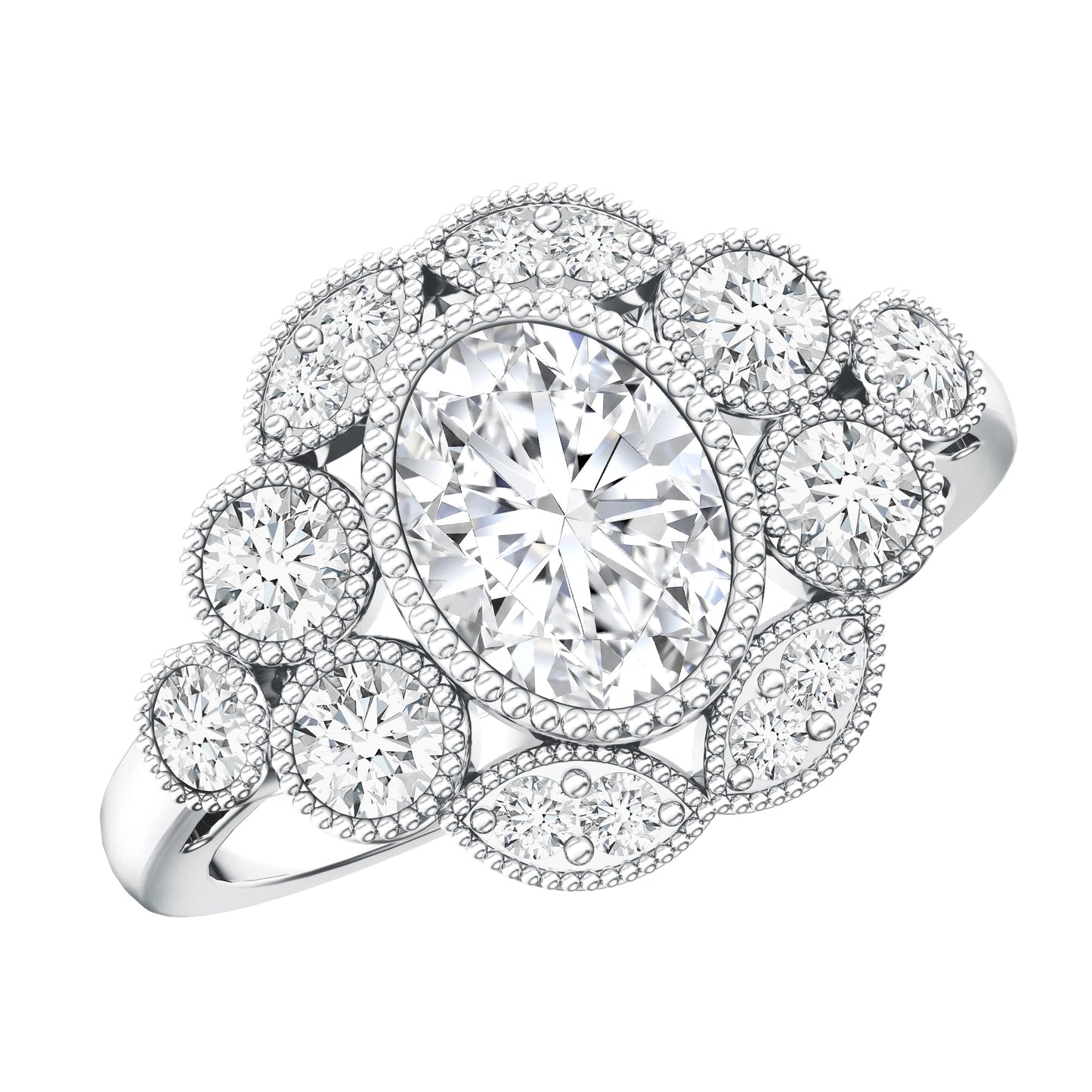 Certified Lab Grown Diamond Oval Engagement Ring