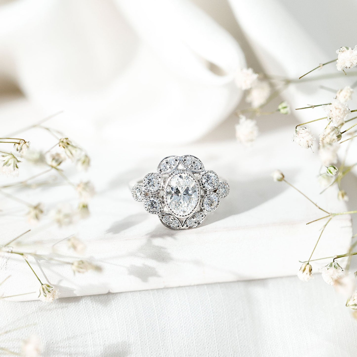 Certified Lab Grown Diamond Oval Engagement Ring