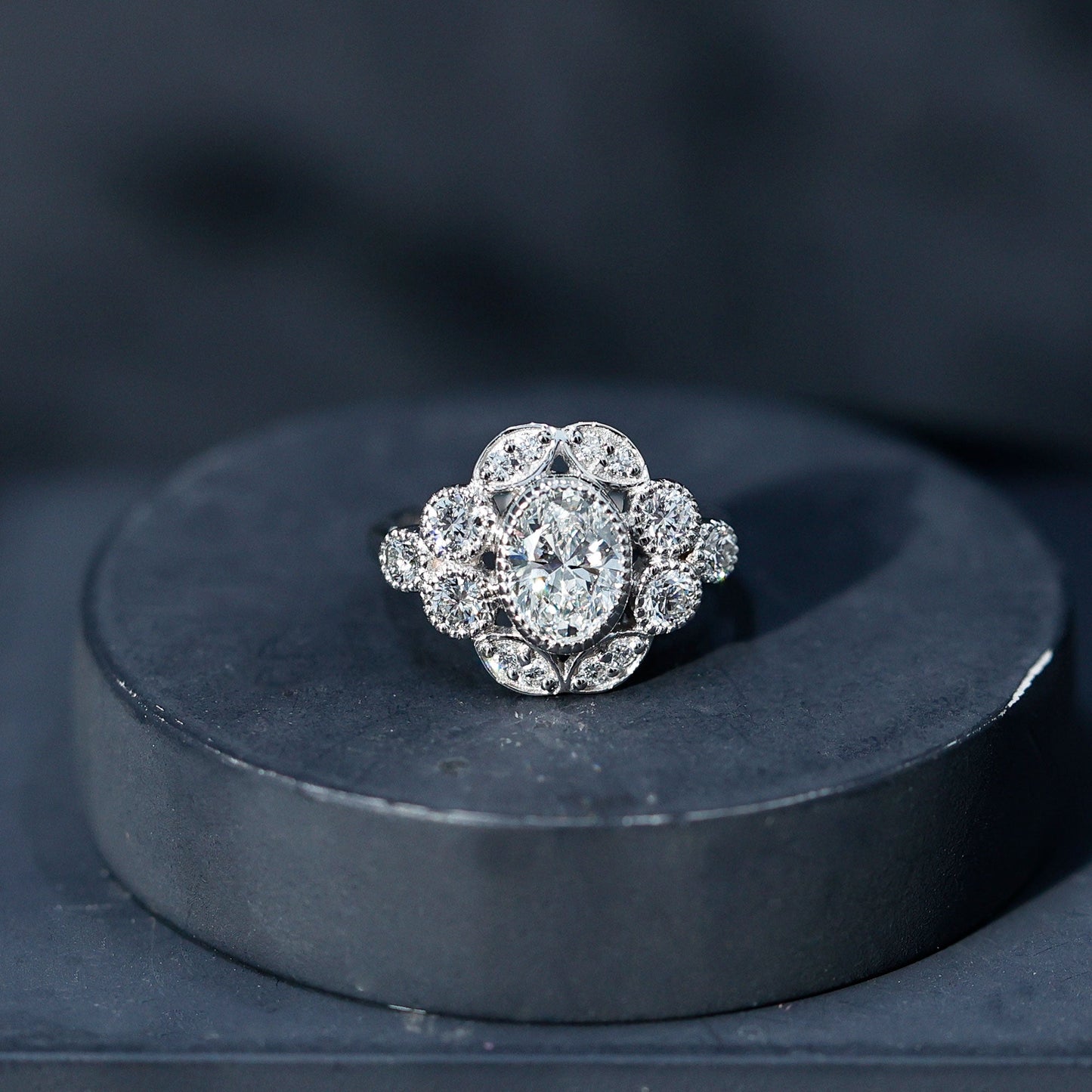 Certified Lab Grown Diamond Oval Engagement Ring