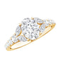 Certified 1 Carat Oval Lab Grown Diamond Engagement Ring With Side Stones