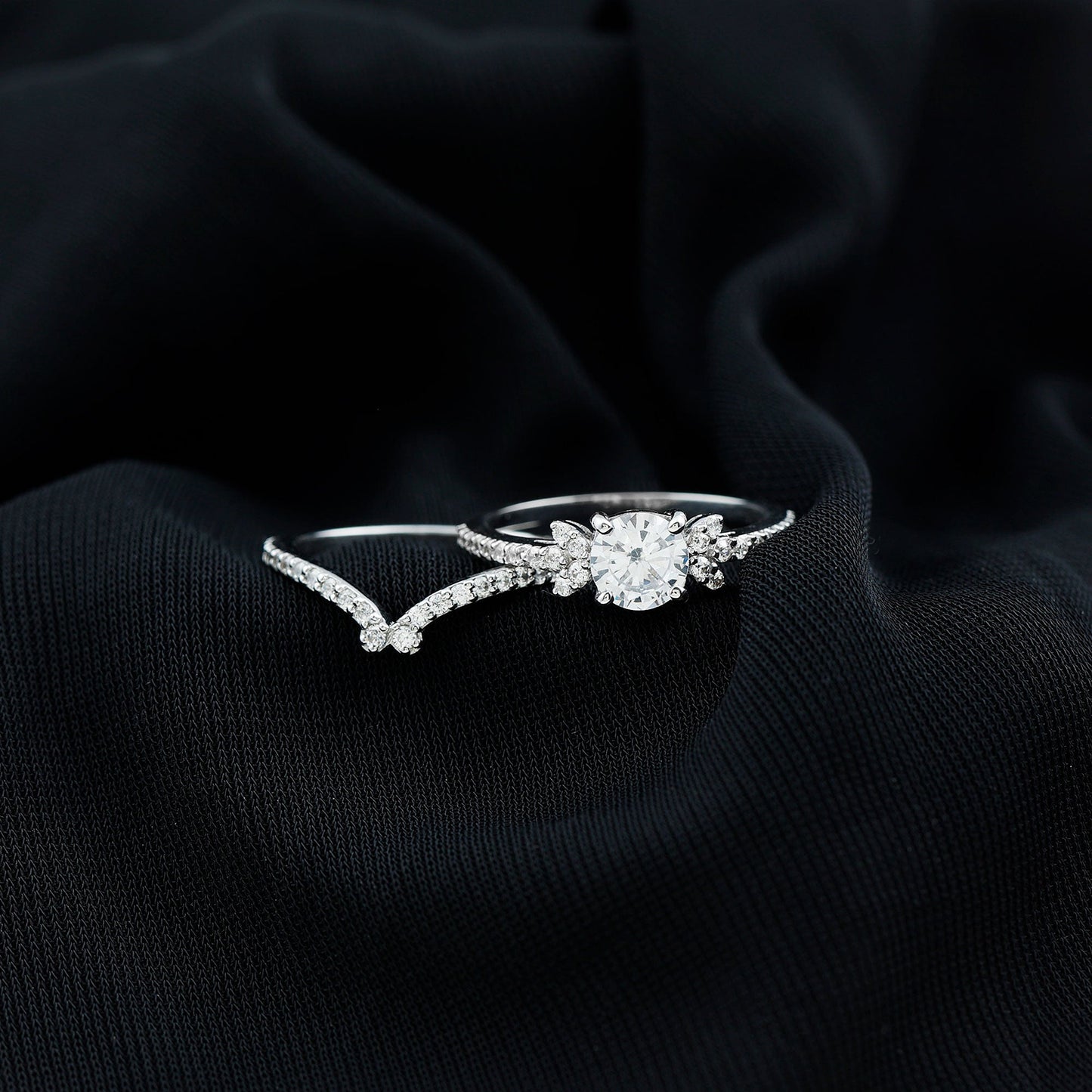 Certified 1.7 Carat Cushion Lab Grown Diamond Engagement Ring with Wedding Band