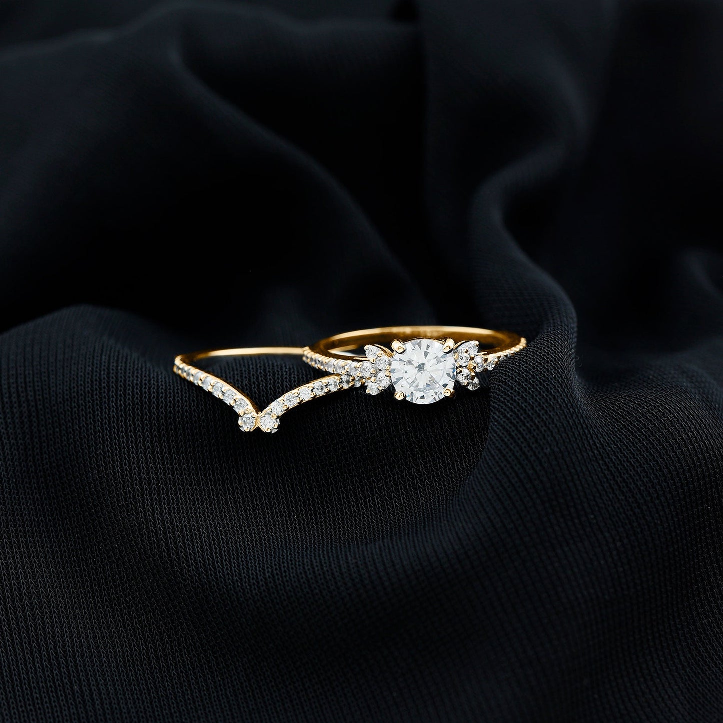 Certified 1.7 Carat Cushion Lab Grown Diamond Engagement Ring with Wedding Band