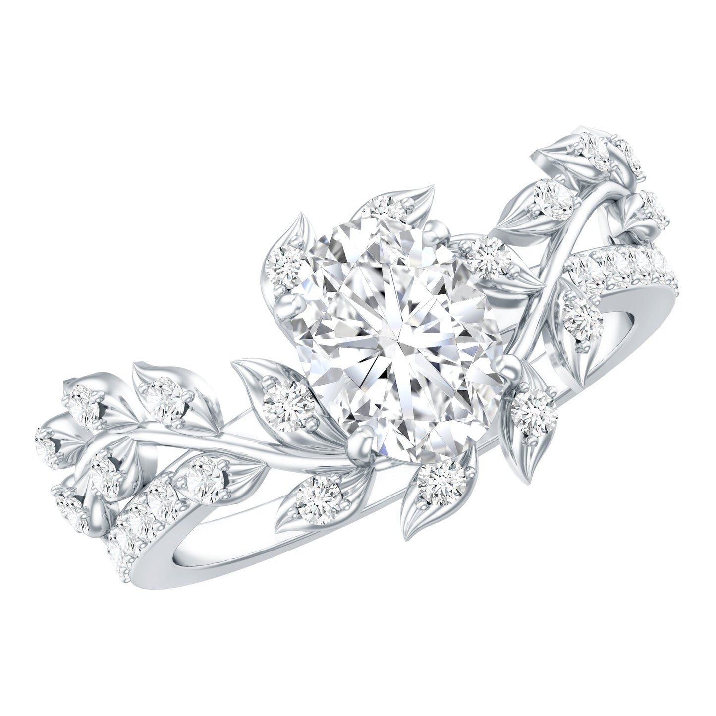 1.2 Carat Oval Lab Grown Diamond Petal Prong Engagement Ring