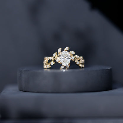 1.2 Carat Oval Lab Grown Diamond Petal Prong Engagement Ring