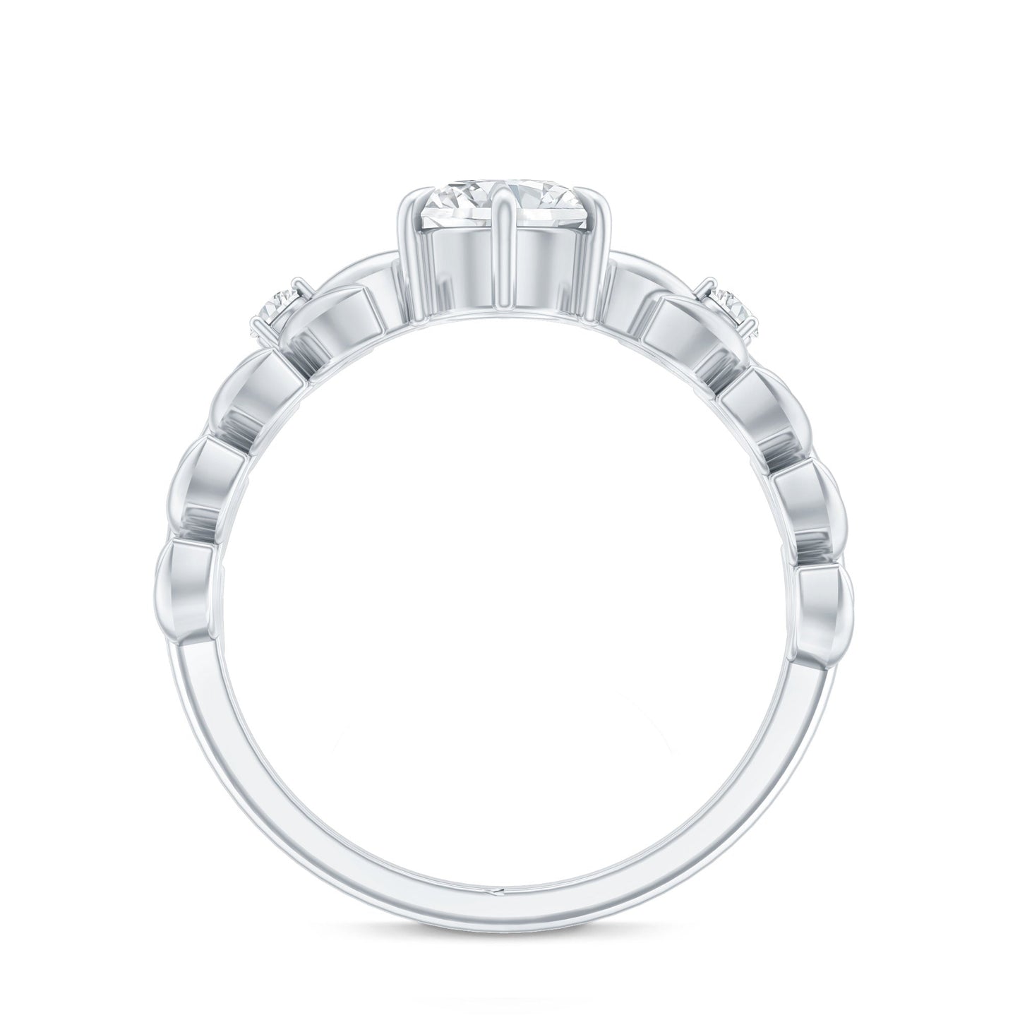 0.9 Carat Lab Grown Diamond Nature Inspired Engagement Ring