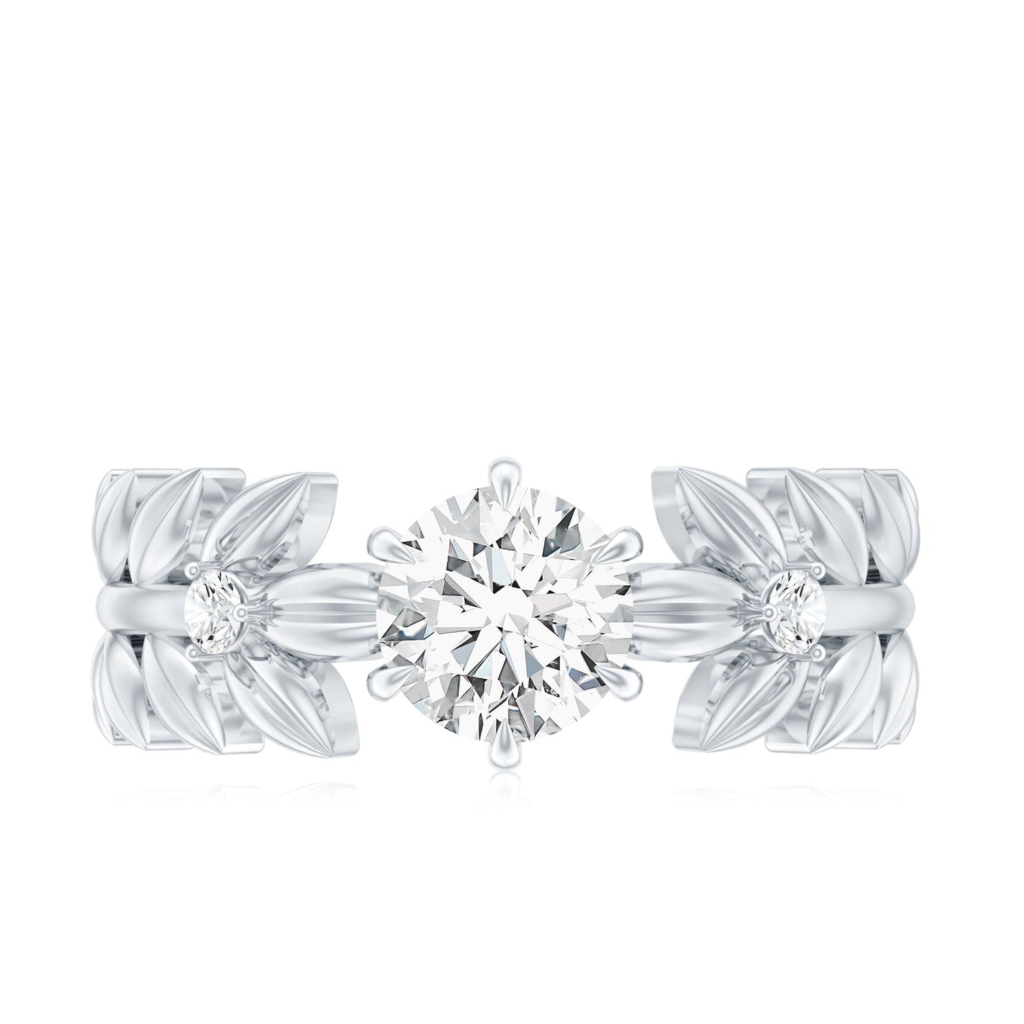 0.9 Carat Lab Grown Diamond Nature Inspired Engagement Ring