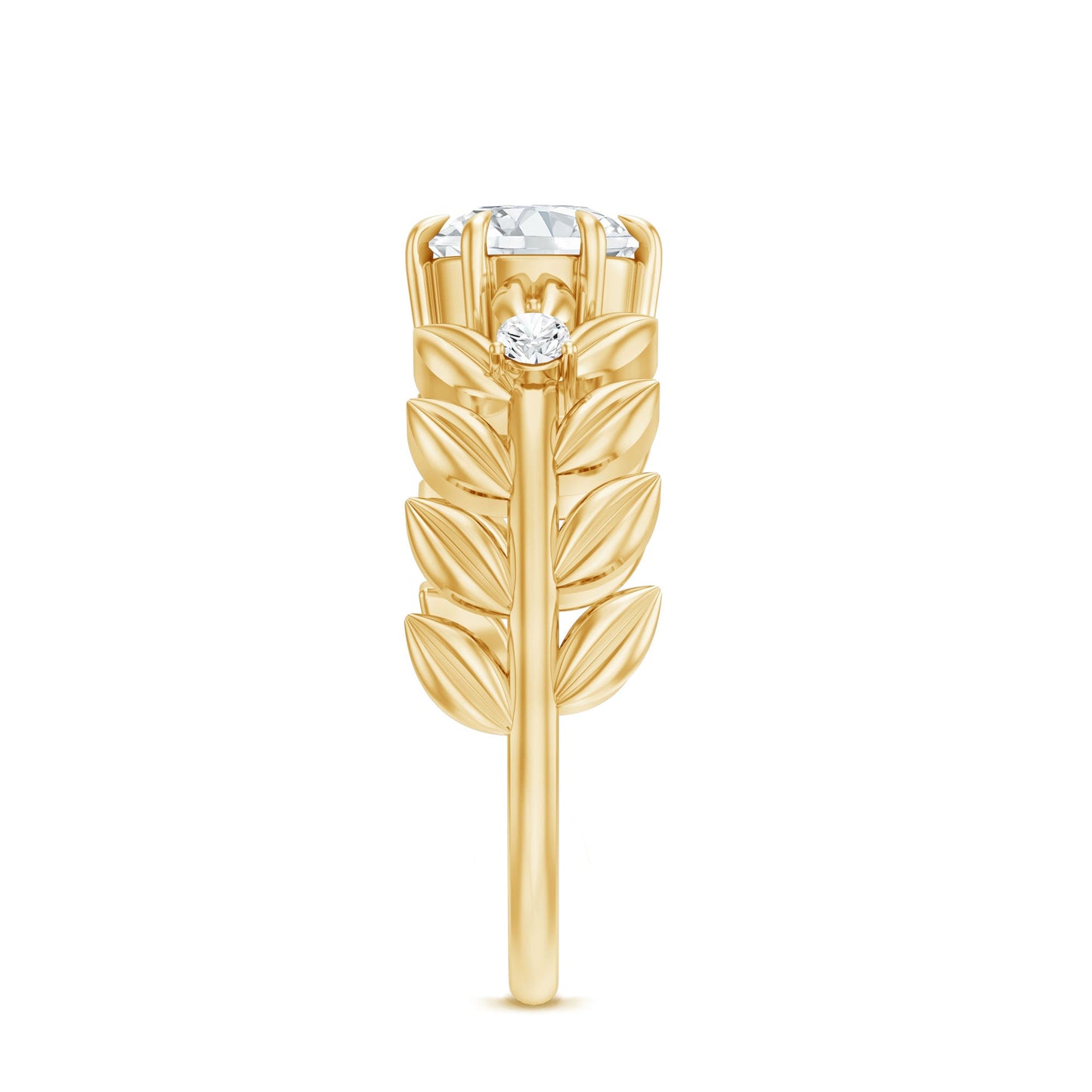 0.9 Carat Lab Grown Diamond Nature Inspired Engagement Ring