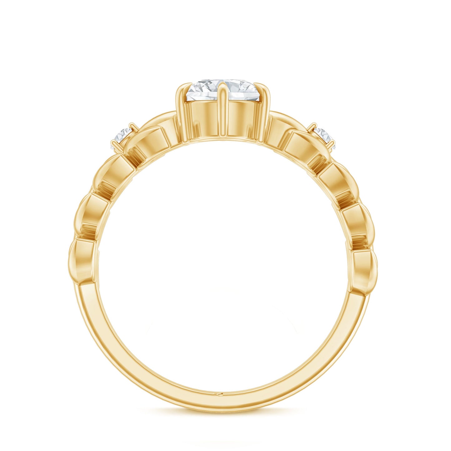 0.9 Carat Lab Grown Diamond Nature Inspired Engagement Ring