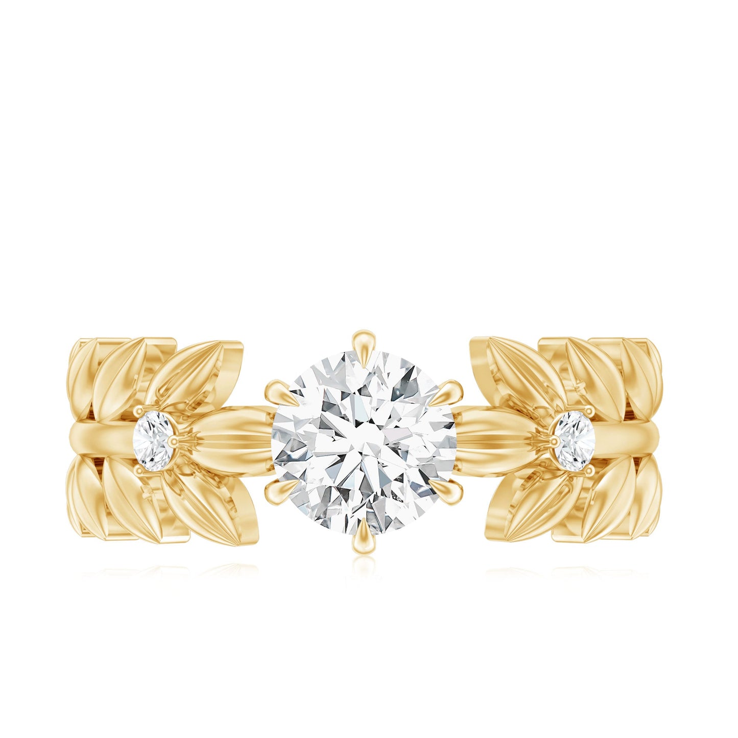 0.9 Carat Lab Grown Diamond Nature Inspired Engagement Ring