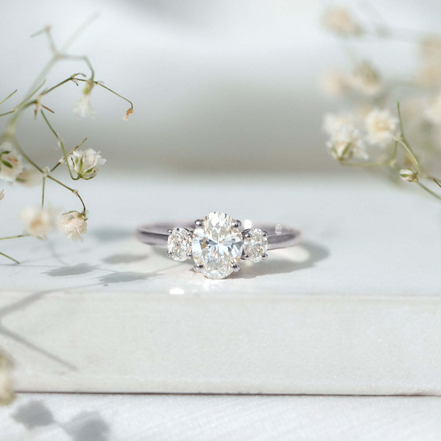 Certified Lab Grown Diamond 3 Stone Engagement Ring For Women