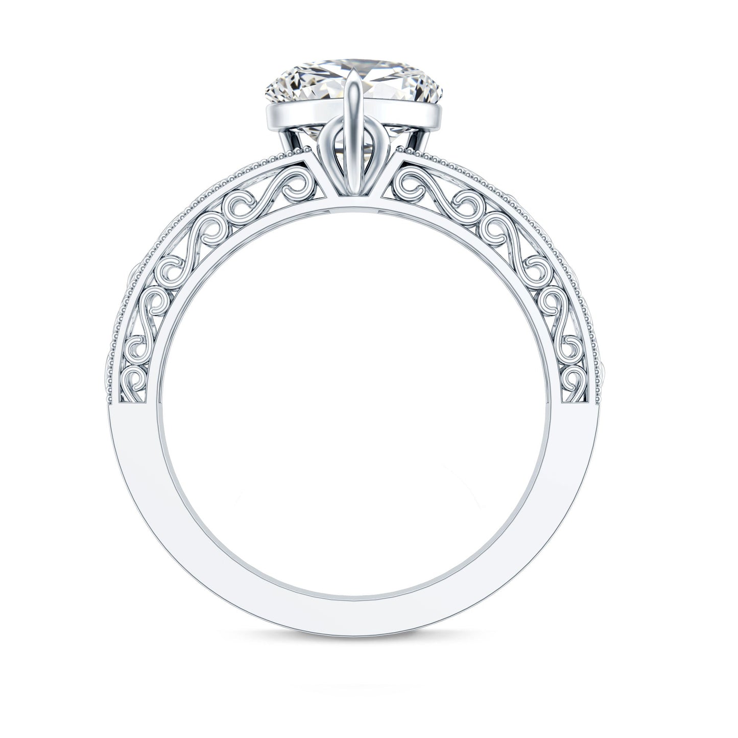 2 Carat Lab Grown Diamond Heart Engagement Ring