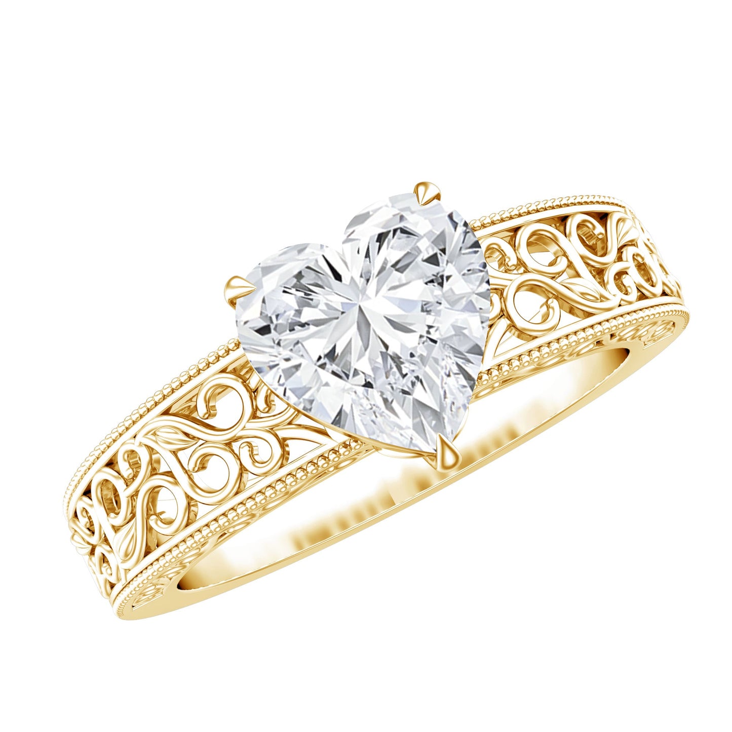 2 Carat Lab Grown Diamond Heart Engagement Ring