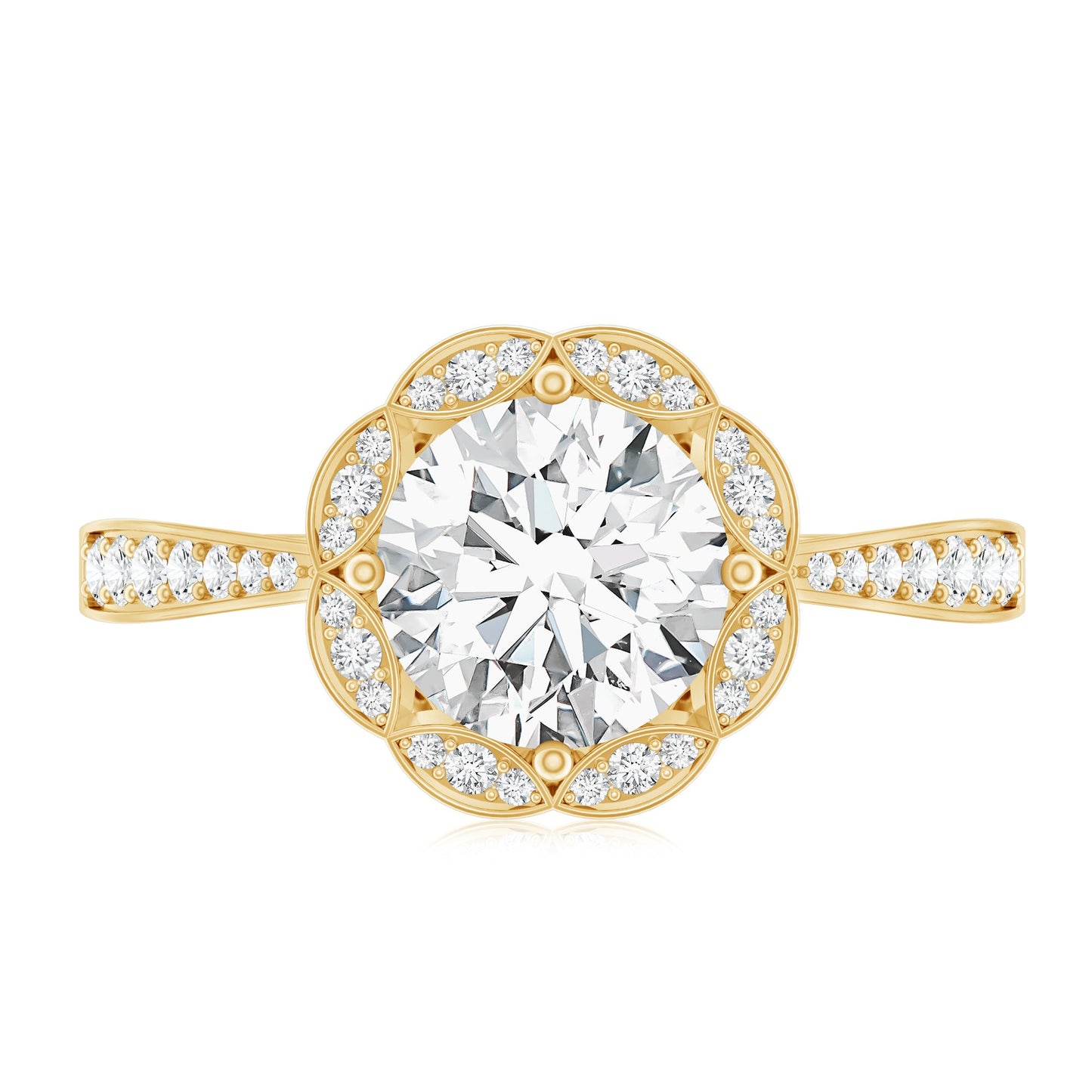 Certified 1.2 Carat Lab Grown Diamond Halo Engagement Ring