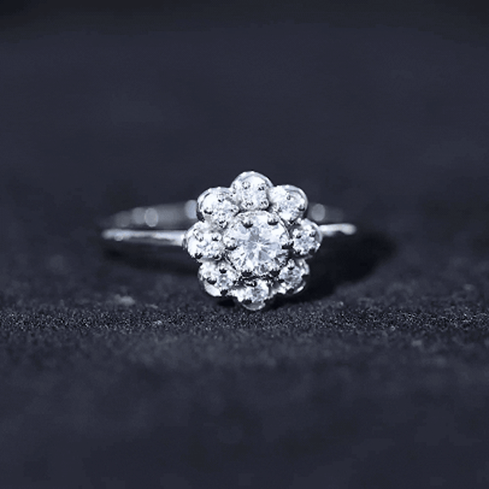 Certified Lab Grown Diamond Flower Promise Ring For Women