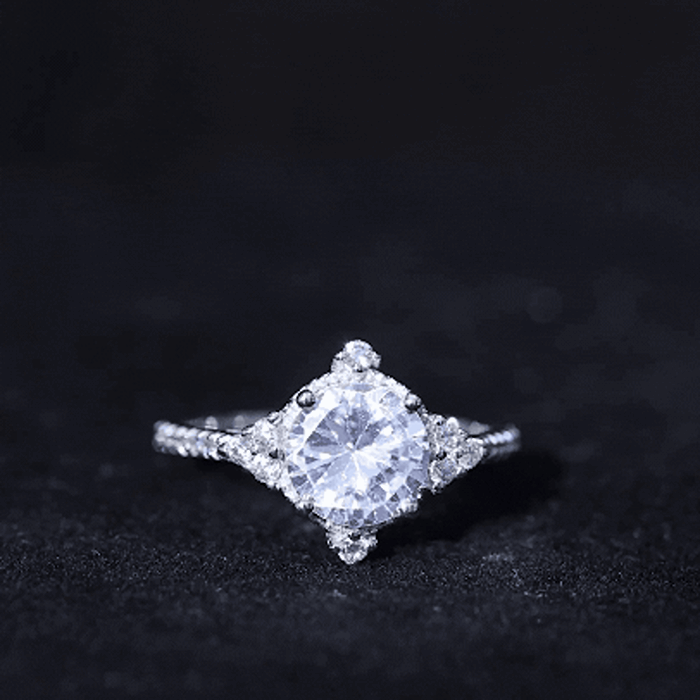2 Carat Lab Grown Diamond Vintage Inspired Engagement Ring