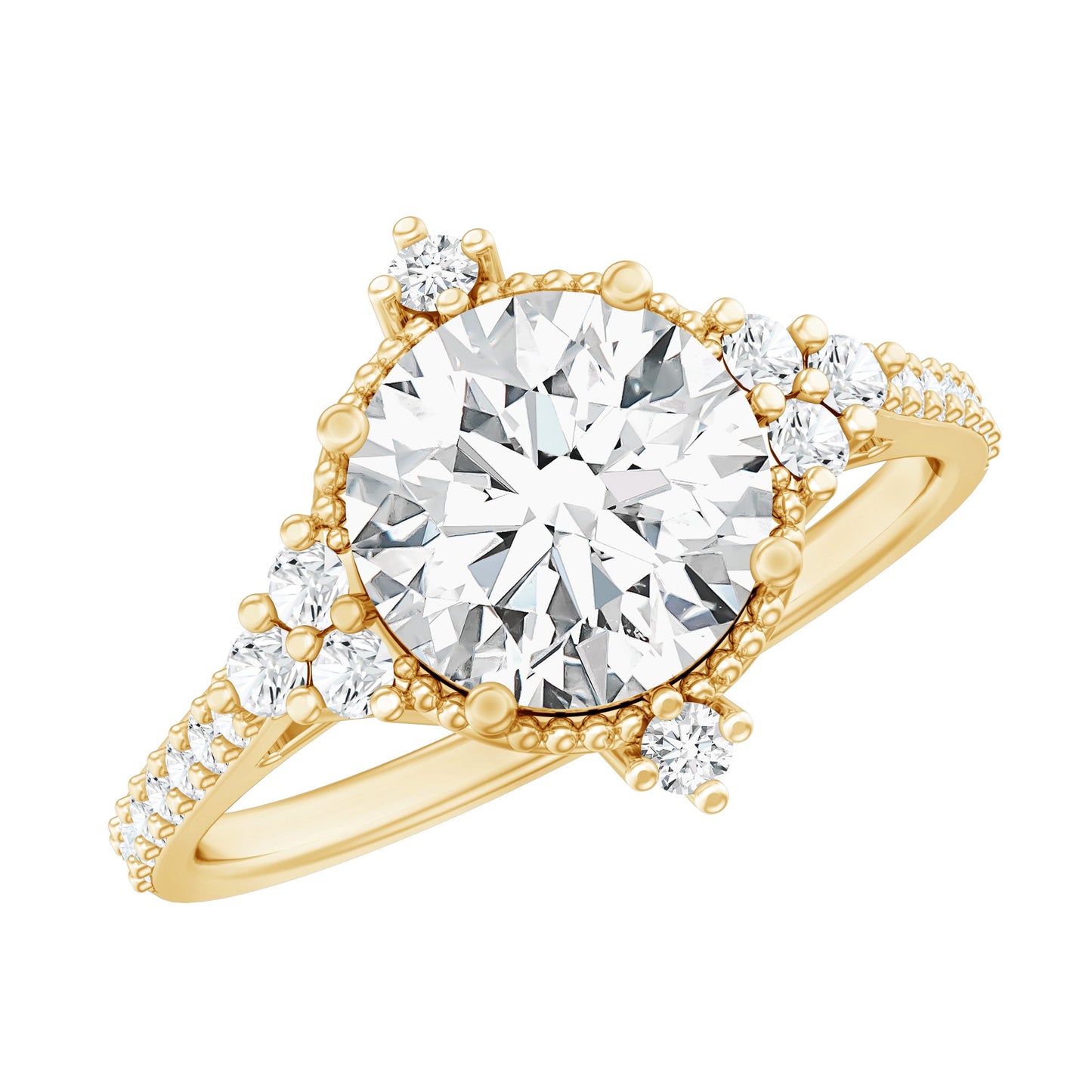 2 Carat Lab Grown Diamond Vintage Inspired Engagement Ring