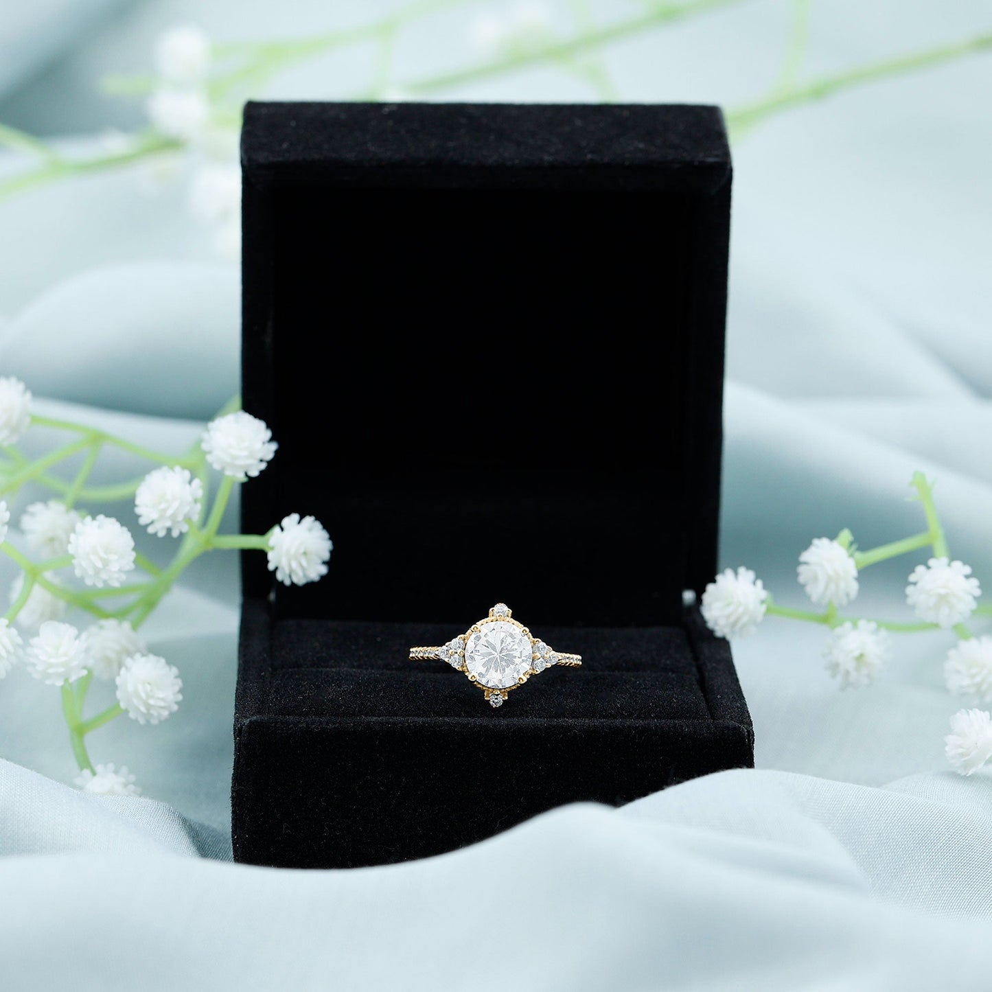 2 Carat Lab Grown Diamond Vintage Inspired Engagement Ring