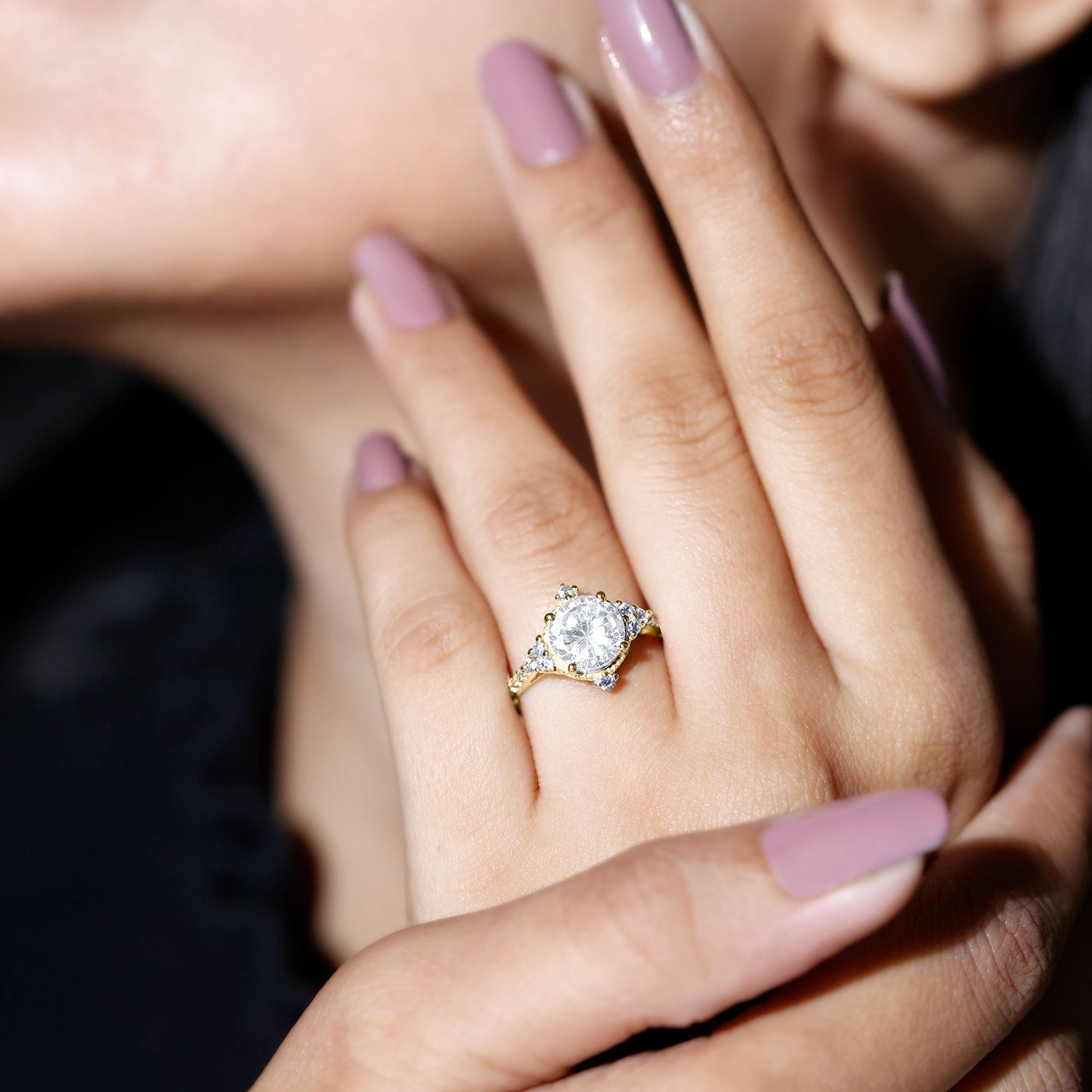 2 Carat Lab Grown Diamond Vintage Inspired Engagement Ring