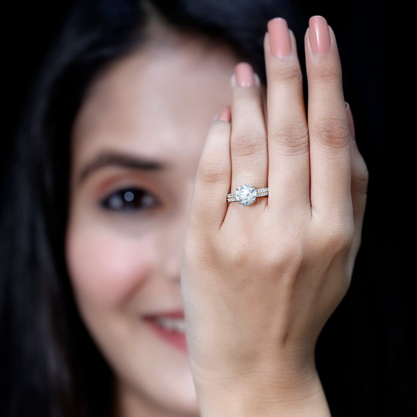 Certified Lab Grown Diamond 2 Carat Simple Engagement Ring With Side Stones