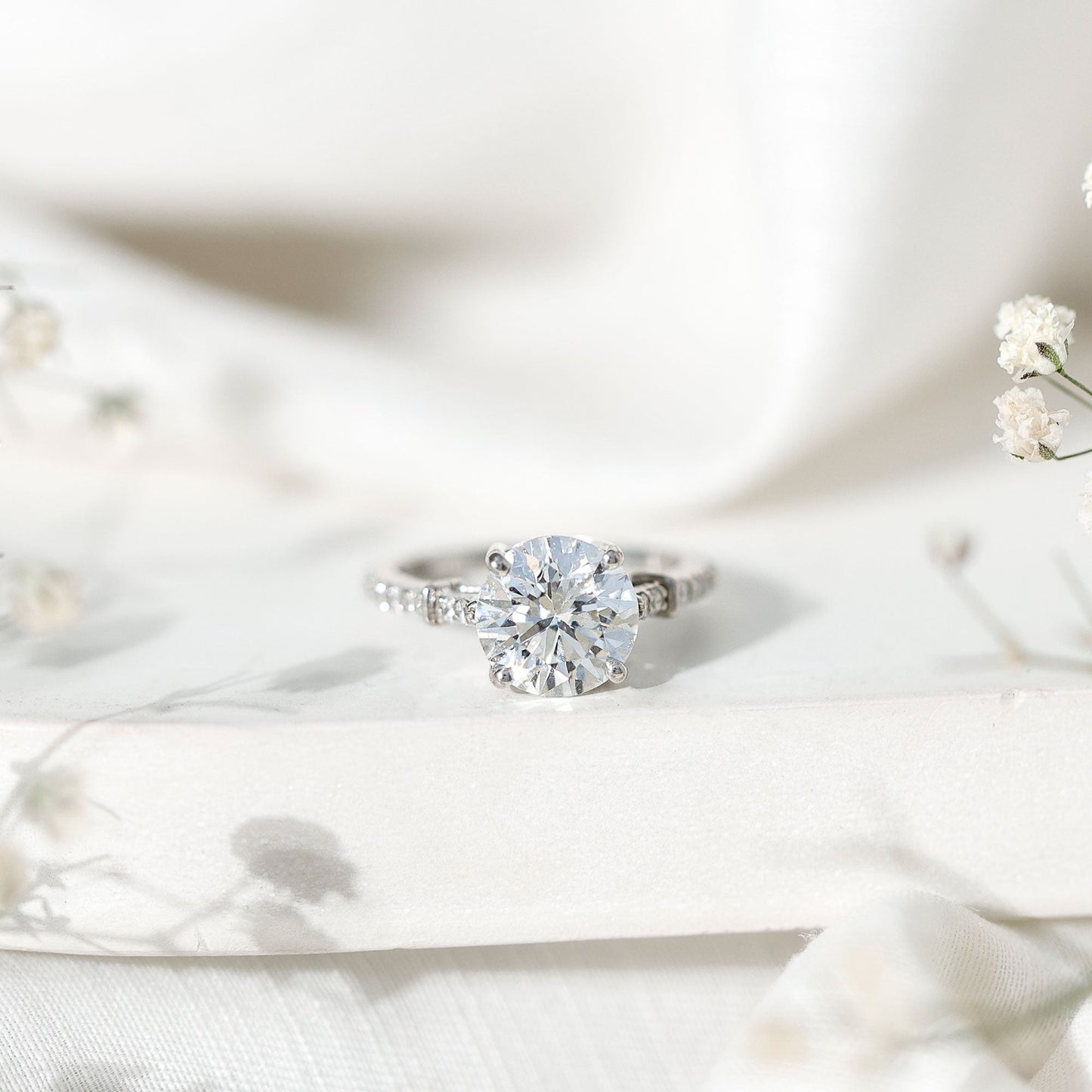 Certified 2 Carat Lab Grown Diamond Simple Engagement Ring