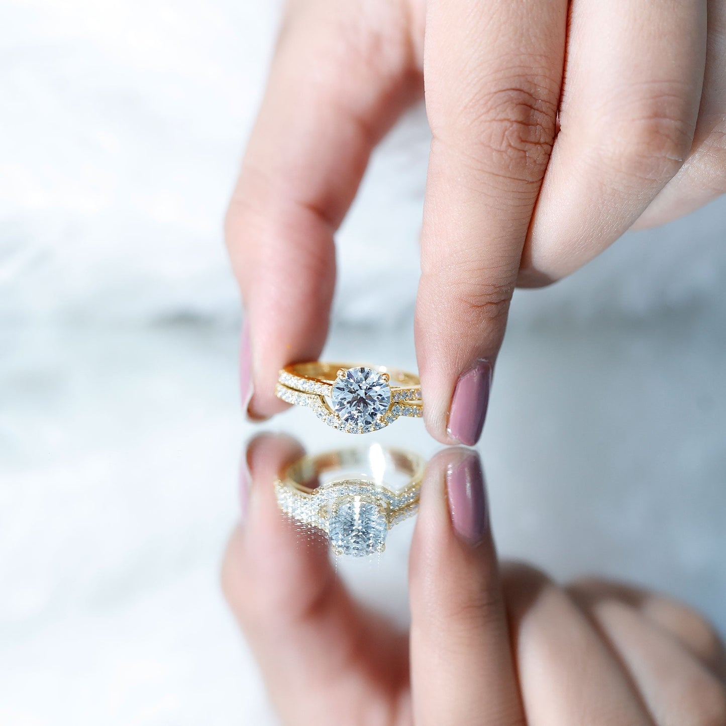 Lab Grown Diamond 2 Carat Round Engagement Ring With Ring Guard