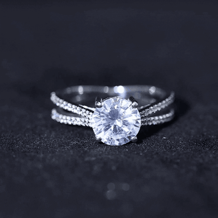 Certified 2 Carat Lab Grown Diamond Split Shank Engagement Ring
