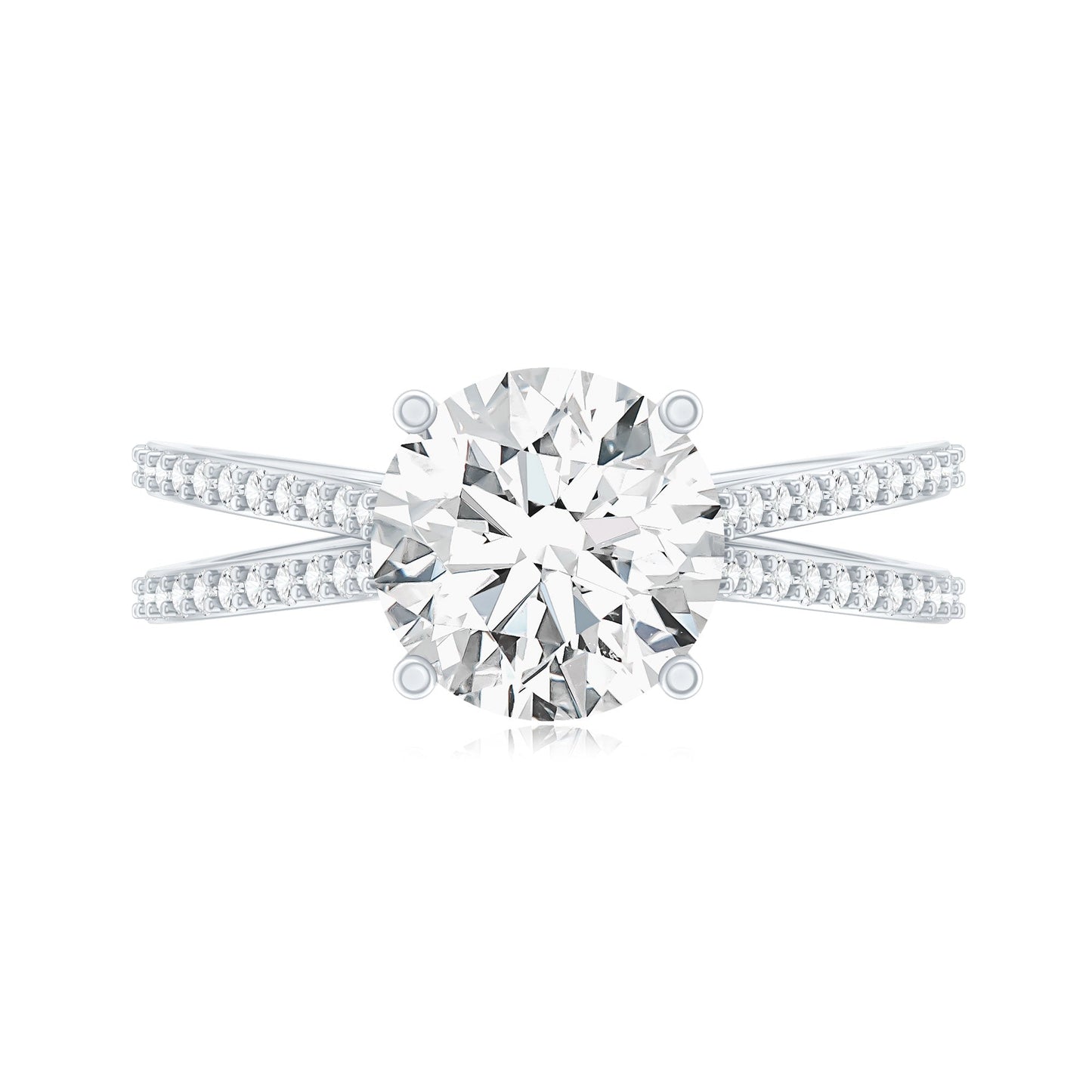 Certified 2 Carat Lab Grown Diamond Split Shank Engagement Ring