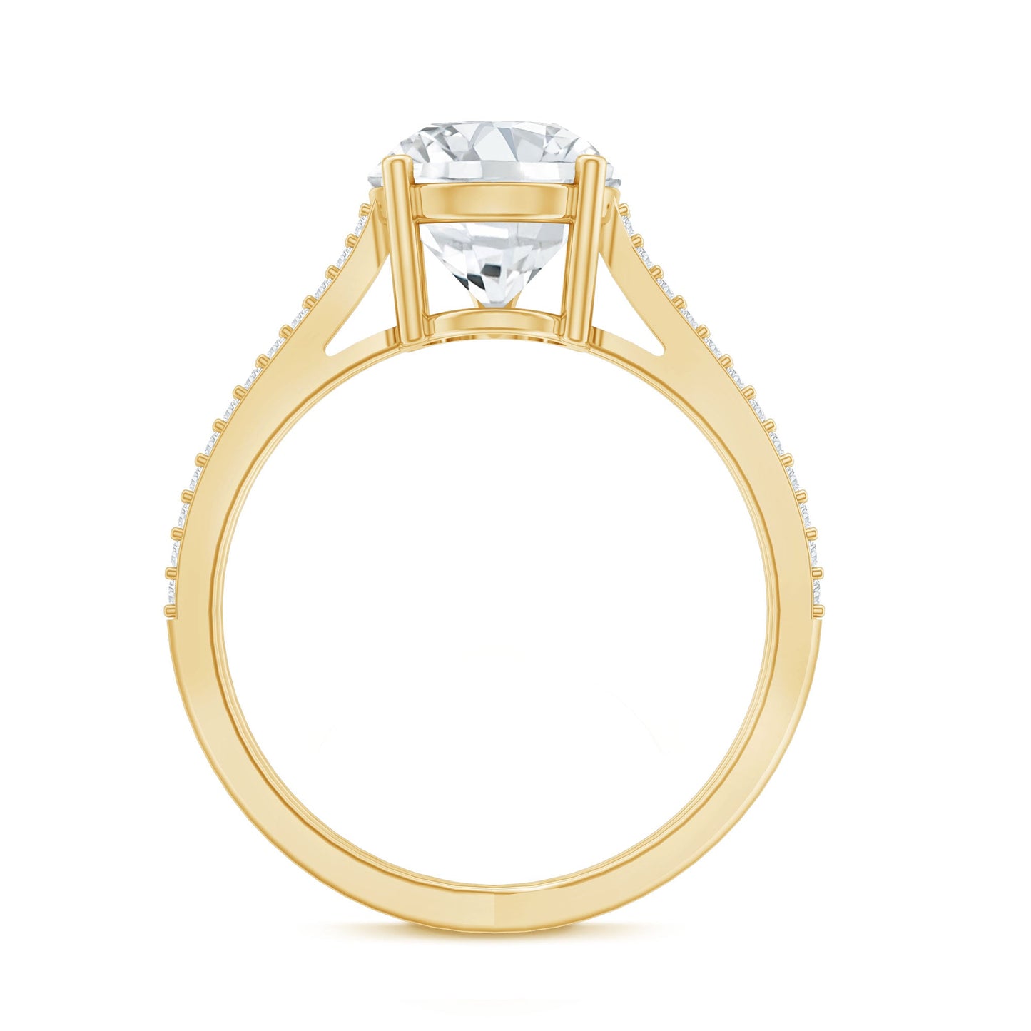 Certified 2 Carat Lab Grown Diamond Split Shank Engagement Ring