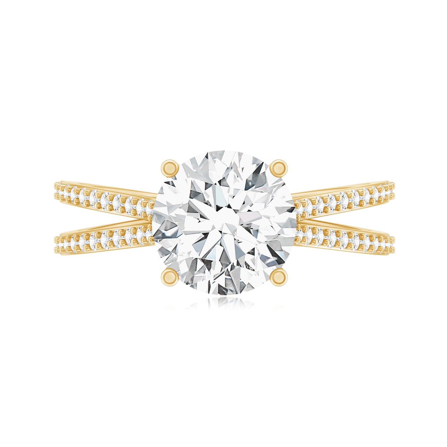 Certified 2 Carat Lab Grown Diamond Split Shank Engagement Ring